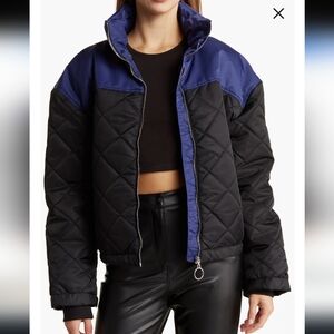 WeworewhatColorblock Diamond Quilt Puffer Jacket
